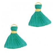 Quaste Ibiza Style 1.5cm Gold-jade green